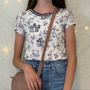 american eagle navy floral shirt